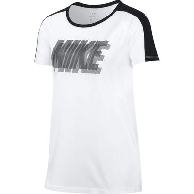 Nike Girls Dry Training T-Shirt - White/Black - main image