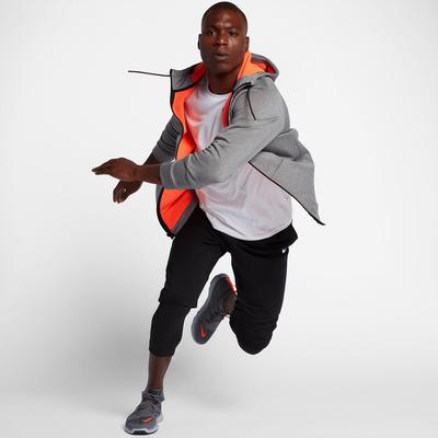 Nike Mens Therma Sphere Training Jacket - Carbon Heather/Hyper Crimson ...