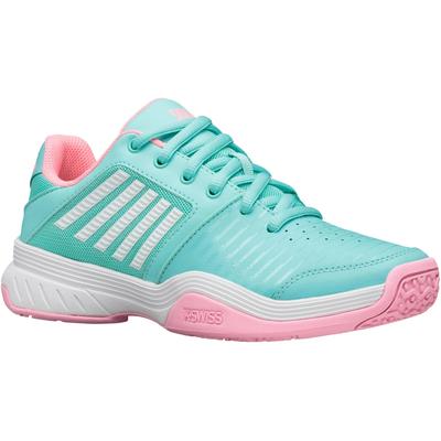 K-Swiss Older Kids Court Express Omni Tennis Shoes - Aruba Blue/Soft Neon Pink - main image