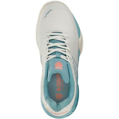 K-Swiss Kids Hypercourt Express 2 HB Tennis Shoes - White/Nile Blue - main image