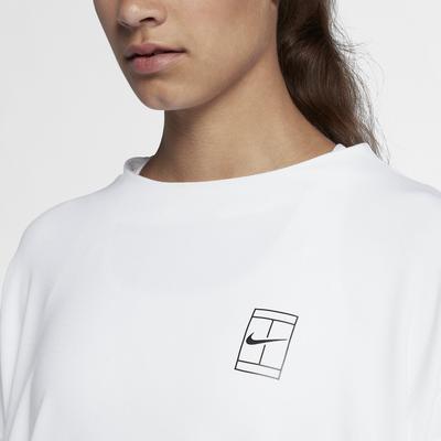 Nike Womens Dri-FIT Long Sleeve Tennis Top - White - main image