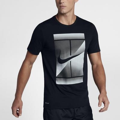 Nike Mens Court Dry Tennis Tee - Black/White - main image