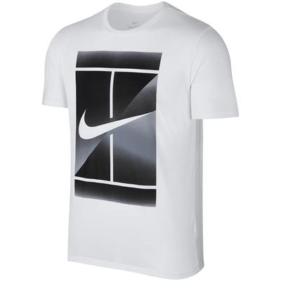 Nike Mens Court Dry Tennis Tee - White/Black