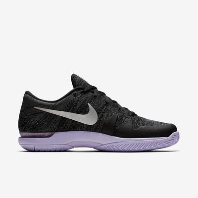 Nike Mens Zoom Vapor 9.5 Flyknit Tennis Shoes - Black/Hydrangeas - main image