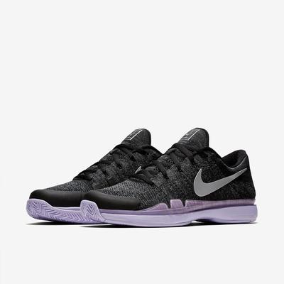 Nike Mens Zoom Vapor 9.5 Flyknit Tennis Shoes - Black/Hydrangeas - main image