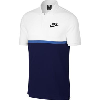 Nike Mens Sportswear Polo - White/Blue - main image
