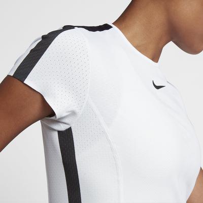 Nike Womens Zonal Cooling Tennis Top - White/Black - main image