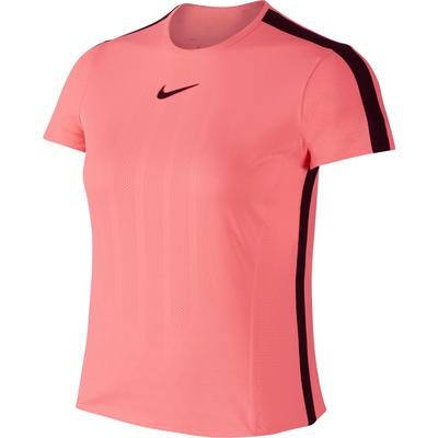 Nike Womens Zonal Cooling Tennis Top - Lava Glow/Black