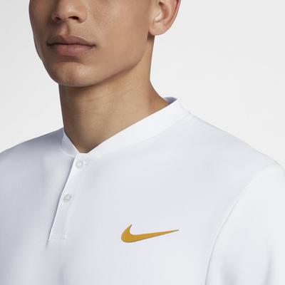 Nike Mens Dri-FIT Advantage Polo - White/Gold Leaf