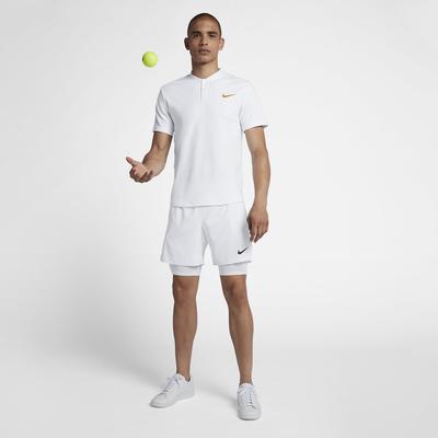 Nike Mens Dri-FIT Advantage Polo - White/Gold Leaf