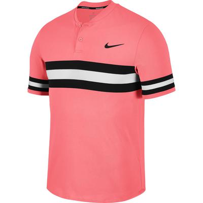 Nike Mens Advantage Tennis Polo - Lava Glow/Black