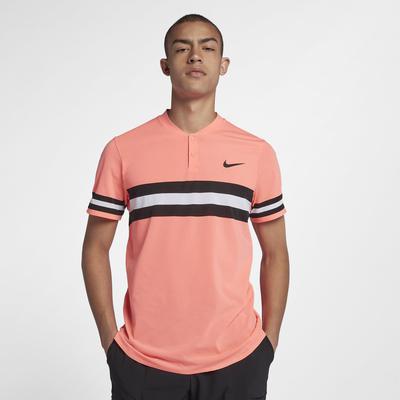 Nike Mens Advantage Tennis Polo - Lava Glow/Black - main image
