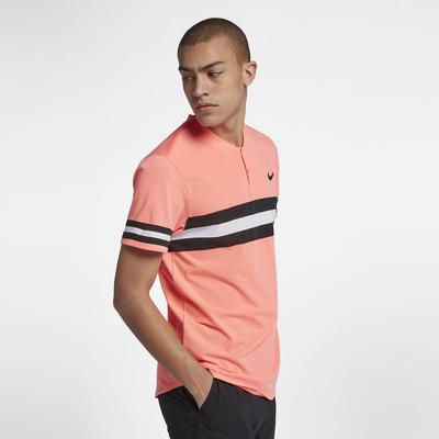 Nike Mens Advantage Tennis Polo - Lava Glow/Black - main image