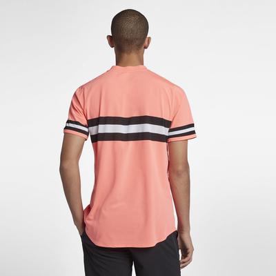 Nike Mens Advantage Tennis Polo - Lava Glow/Black - main image
