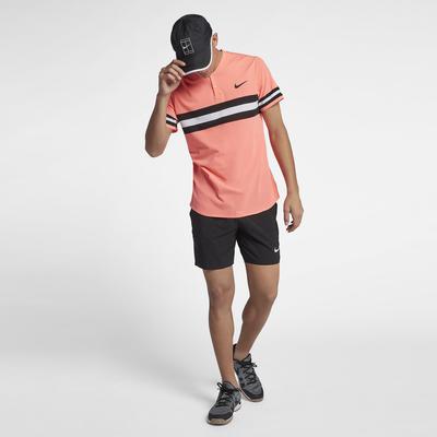 Nike Mens Advantage Tennis Polo - Lava Glow/Black - main image