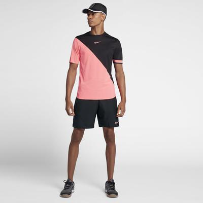 Nike Mens Zonal Cooling Challenger Tennis Top - Lava Glow/Black - main image