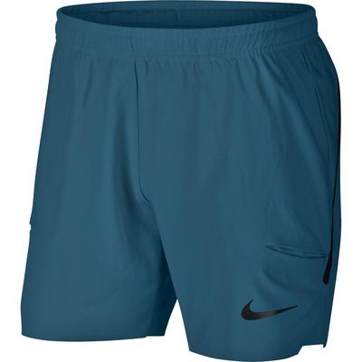 Nike Mens Court Flex Ace 7 Inch Shorts - Green Abyss/Black