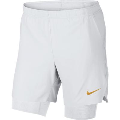 Nike Mens Flex Ace 7 Inch 2-in-1 Tennis Shorts - White/Gold - main image