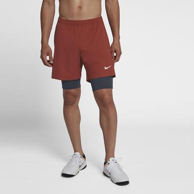 Nike Mens Flex Ace 7 Inch 2-in-1 Tennis Shorts - Gridiron/Dune Red - main image
