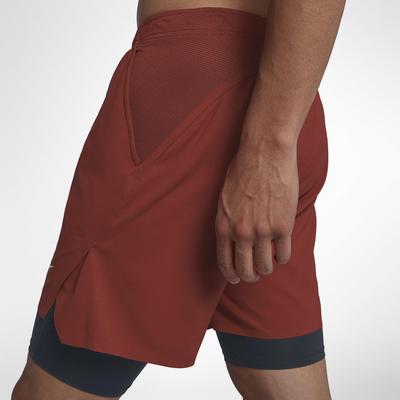 Nike Mens Flex Ace 7 Inch 2-in-1 Tennis Shorts - Gridiron/Dune Red - main image