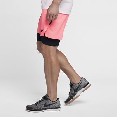 Nike Mens Flex Ace 7 Inch 2-in-1 Tennis Shorts - Lava Glow/Black - main image