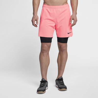 Nike Mens Flex Ace 7 Inch 2-in-1 Tennis Shorts - Lava Glow/Black - main image