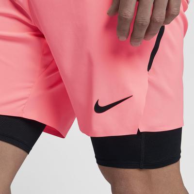 Nike Mens Flex Ace 7 Inch 2-in-1 Tennis Shorts - Lava Glow/Black - main image