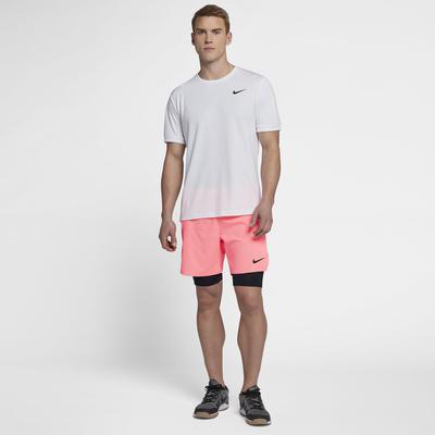 Nike Mens Flex Ace 7 Inch 2-in-1 Tennis Shorts - Lava Glow/Black