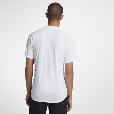 Nike Mens Zonal Cooling RF Advantage Top - White/Lava Glow