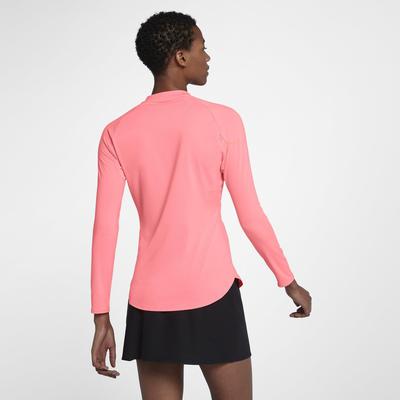 Nike Womens Pure Half-Zip Tennis Top - Lava Glow/White - main image