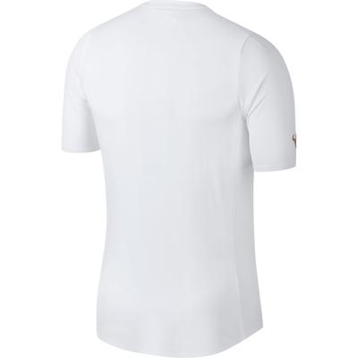 Nike Mens AeroReact Rafa Top - White/Habanero Red