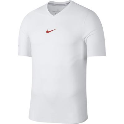 Nike Mens AeroReact Rafa Top - White/Habanero Red - main image