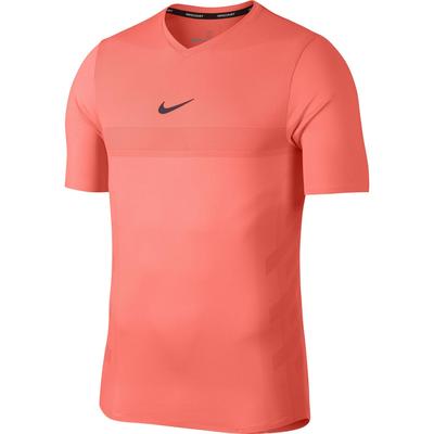Nike Mens AeroReact Rafa Top - Hyper Crimson/Bright Mango