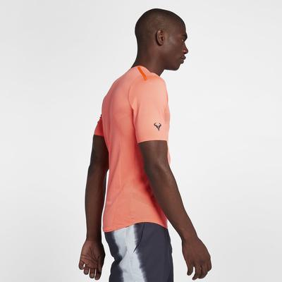 Nike Mens AeroReact Rafa Top - Hyper Crimson/Bright Mango - main image
