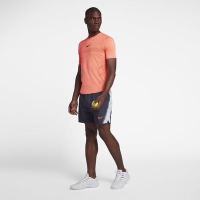 Nike Mens AeroReact Rafa Top - Hyper Crimson/Bright Mango - main image