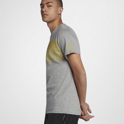 Nike Mens RF T-Shirt - Dark Grey Heather/Bright Citron - main image