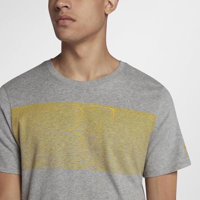 Nike Mens RF T-Shirt - Dark Grey Heather/Bright Citron