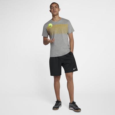 Nike Mens RF T-Shirt - Dark Grey Heather/Bright Citron - main image