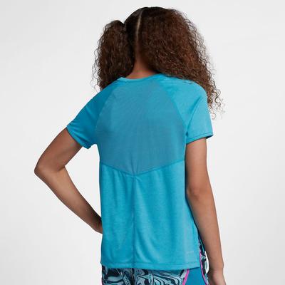 Nike Girls Short Sleeve Running Top - Light Blue Fury - main image