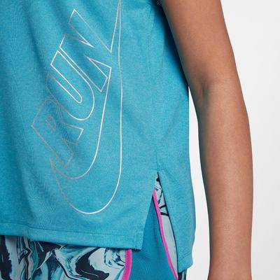 Nike Girls Short Sleeve Running Top - Light Blue Fury - main image