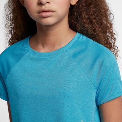 Nike Girls Short Sleeve Running Top - Light Blue Fury - main image