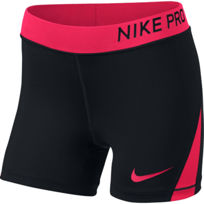 Nike Girls Pro Shorts - Black/Racer Pink - main image