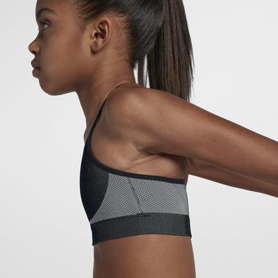  NIKE Girls' Seamless Sports Bra, Black/Wolf Grey/Wolf