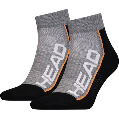Head Performance Quarter Socks (2 Pairs) - Black/Grey