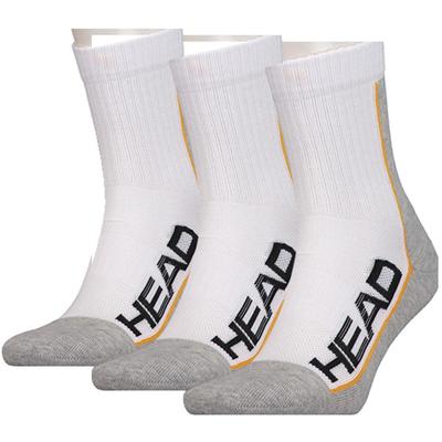 Head Performance Short Crew Socks (3 Pairs) - White/Grey - main image