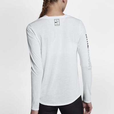 Nike Womens Court Dry Long-Sleeve Tennis Top - White - main image