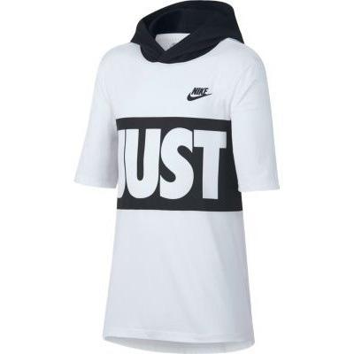 Nike Boys NSW Tee Hoodie - Black/White - main image
