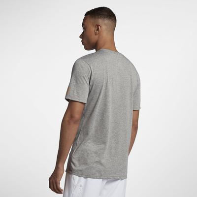 Nike Mens Dry Rafa T-Shirt - Grey Heather/Laser Orange