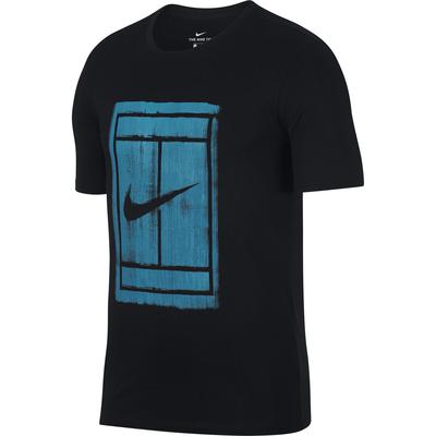 Nike Mens Court Graphic T-Shirt - Black/Neo Turquoise - main image