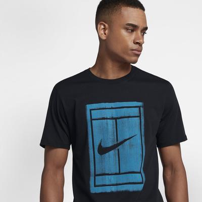 Nike Mens Court Graphic T-Shirt - Black/Neo Turquoise - main image